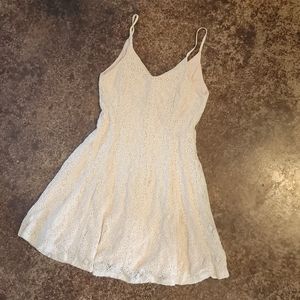 Lush small spaghetti strap lace dress cream/off white